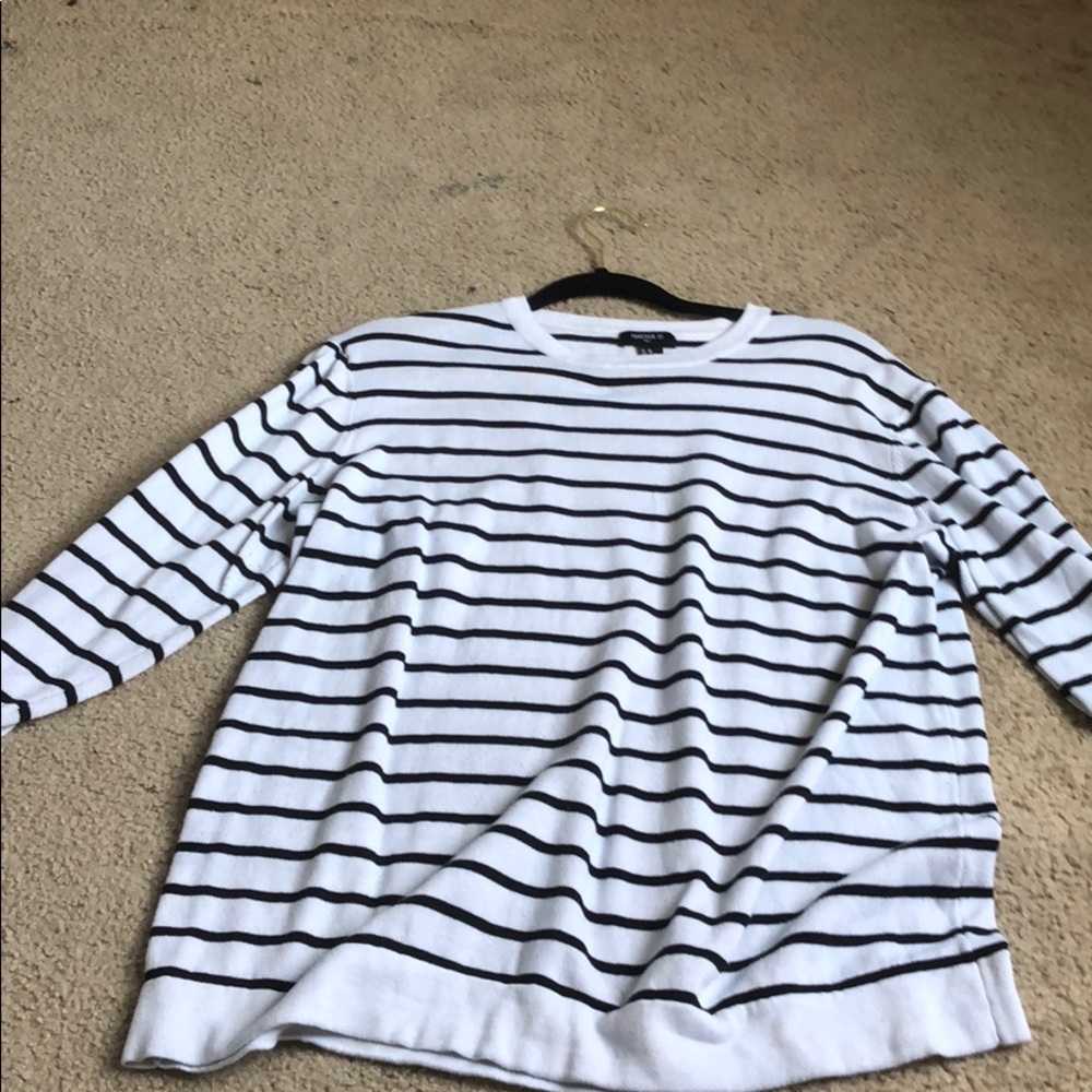 Forever21 mens black/white stripped long sleeve